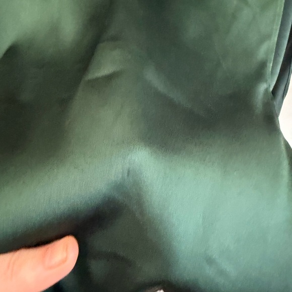 NWT Blu Pepper Forest Green Ruched Satin Pencil Maxi Skirt Size XL Wedding Guest - Picture 8 of 16